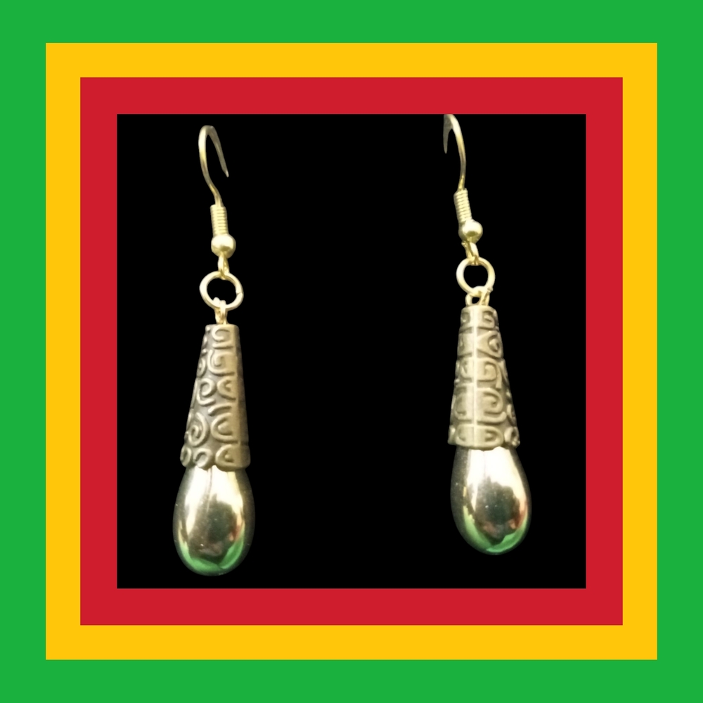Elegant Bronze & GoldDrop Earrings